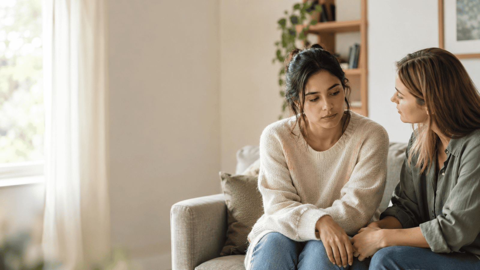 Person talking to a trusted individual about mental health and emotional well-being